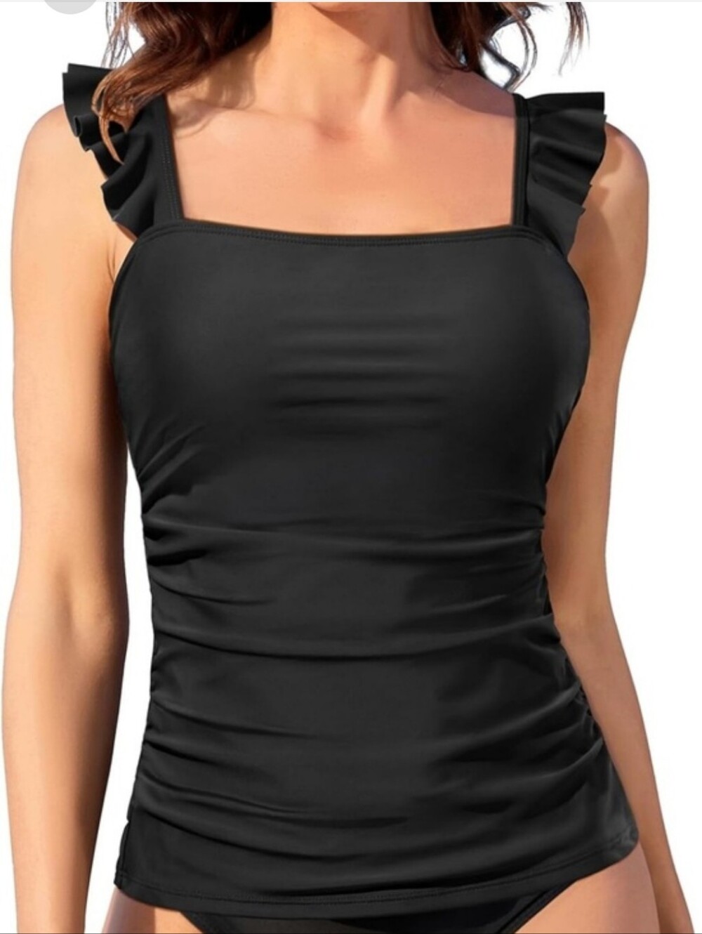 Talisea Tummy Control Tankini Top Black Size XL NWT
